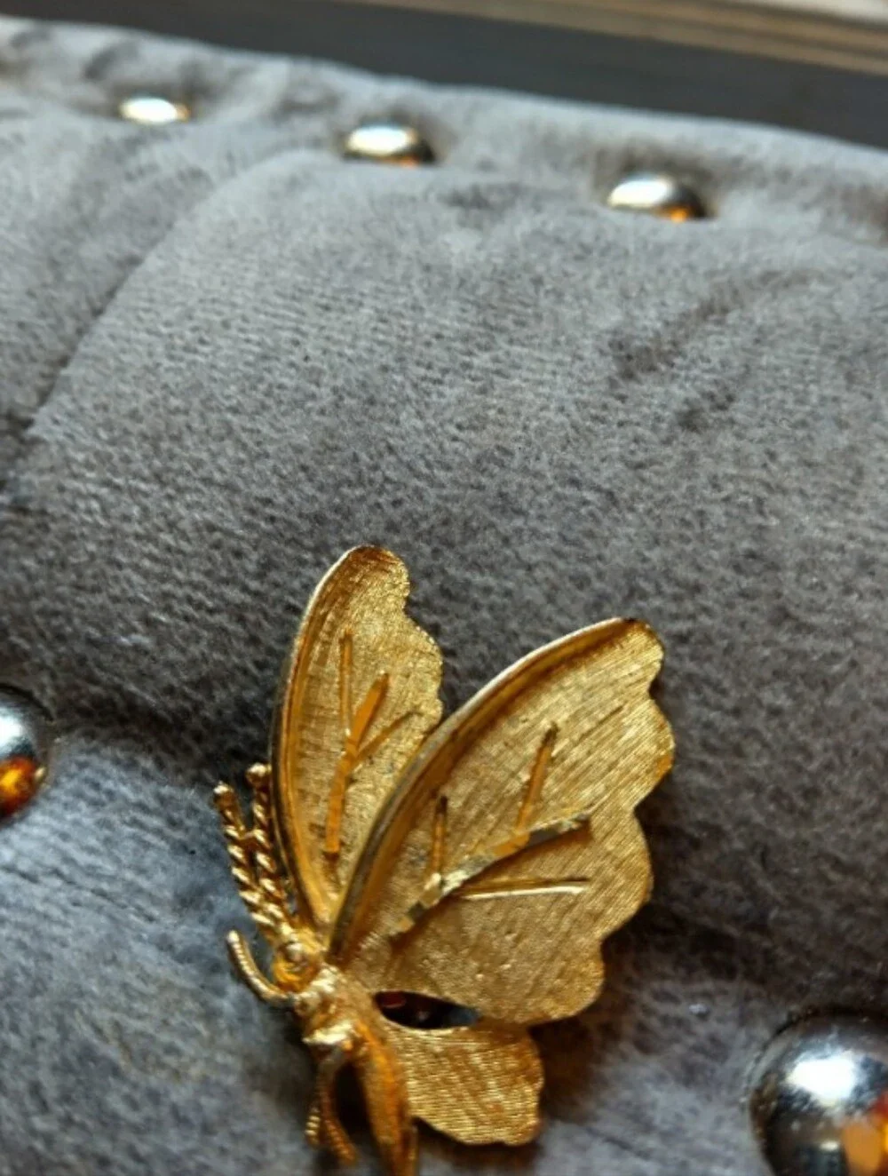 Gold Butterfly Brooch and Stick Pin Set - Elegant Womens Jewelry
